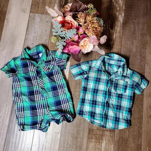 Plaid Baby Boy Clothing Bundle Size 3-6M | The Children's Place & Carter's